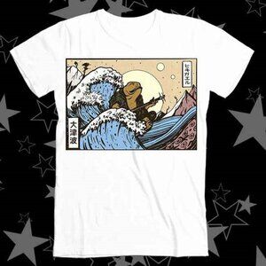 Funny Japanese Wave Frog T-Shirt – Ukiyo-e Inspired Art Tee – Vintage Woodblock